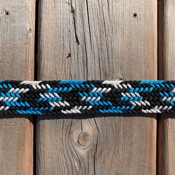 Vintage Montana Silversmiths Silver Engraved Gold Initial Buckle Braided Belt - Picture 6 of 13